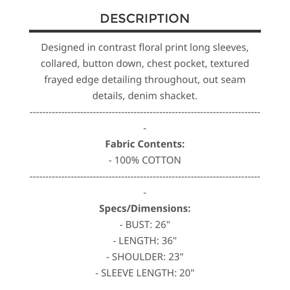 POL Floral Patchwork Jacket Duster Denim- NEW S 🩷 - image 5